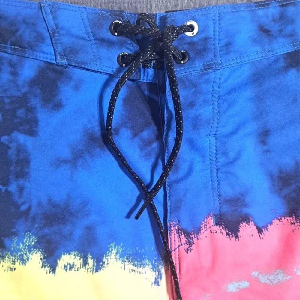 Hurley Phantom Surfing Board Shorts Swim Trunks Men Multicolor Sz 34 Unlined EUC